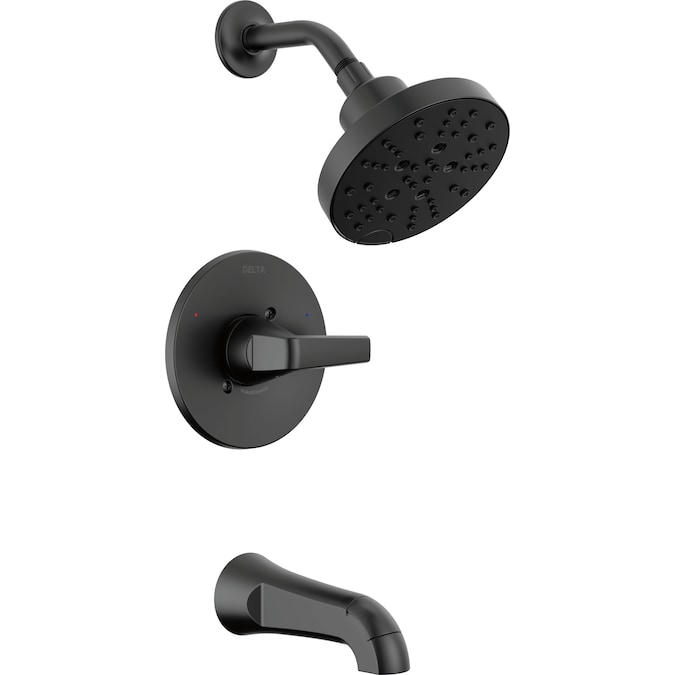 Delta Sparrow Matte Black 1-handle Multi-function Round Bathtub and Shower Faucet
