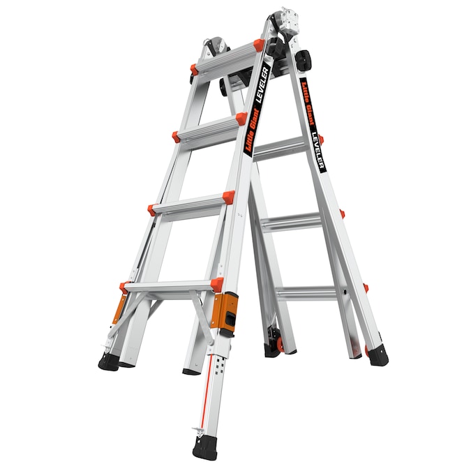Little Giant Ladders Leveler 2 M17 with Leg Levelers 18-ft Reach Type 1a- 300-lb Load Capacity Telescoping Multi-Position Ladder
