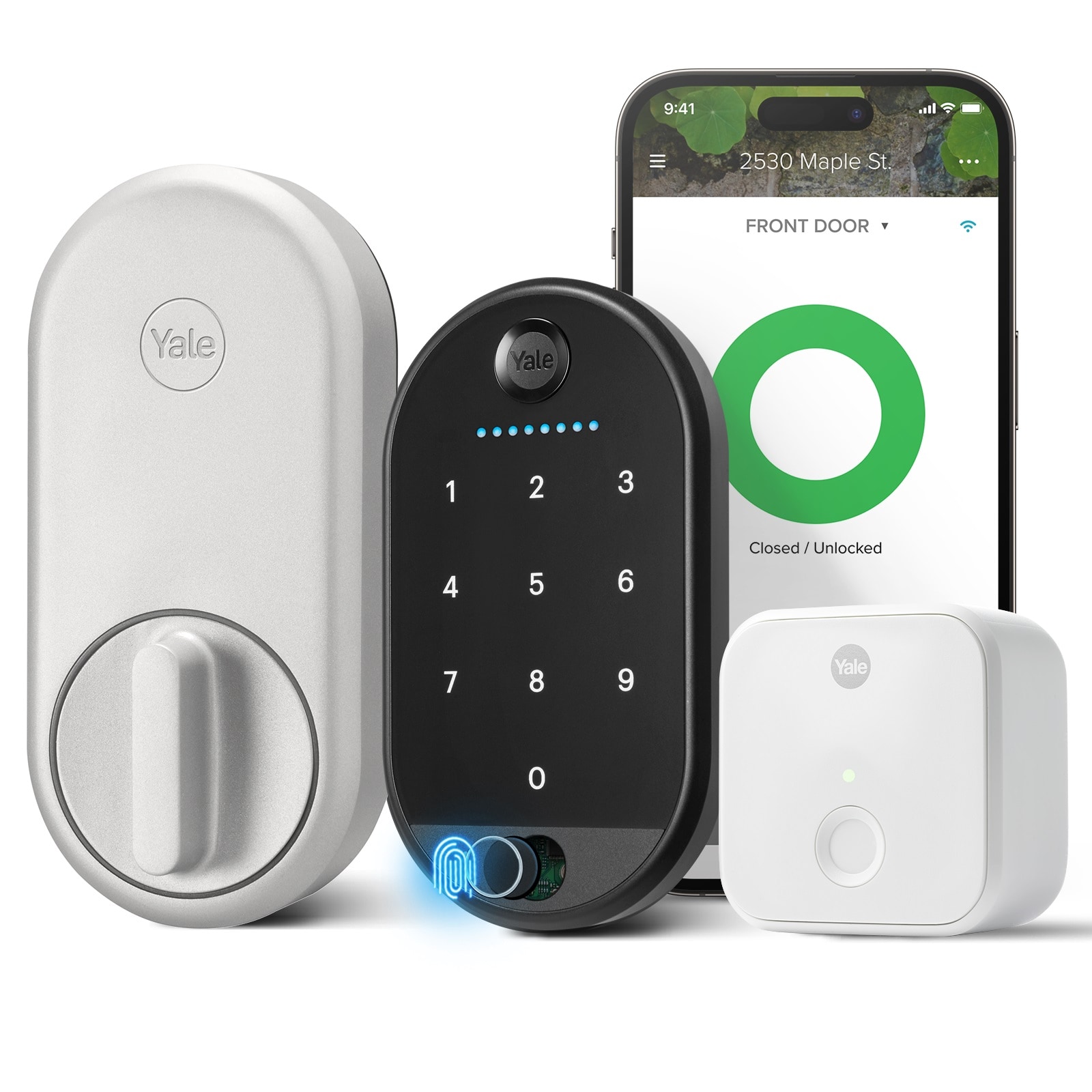 Approach Retrofit Bundle Silver Smart Lock Electronic Deadbolt with Wifi Bluetooth Fingerprint Touchscreen Keypad