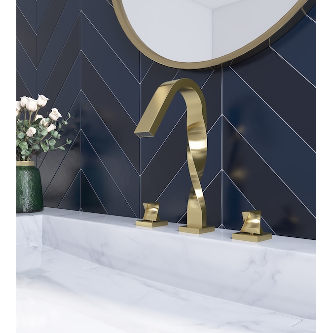 YZZY Gold Widespread 2-Handle WaterSense Bathroom Sink Faucet