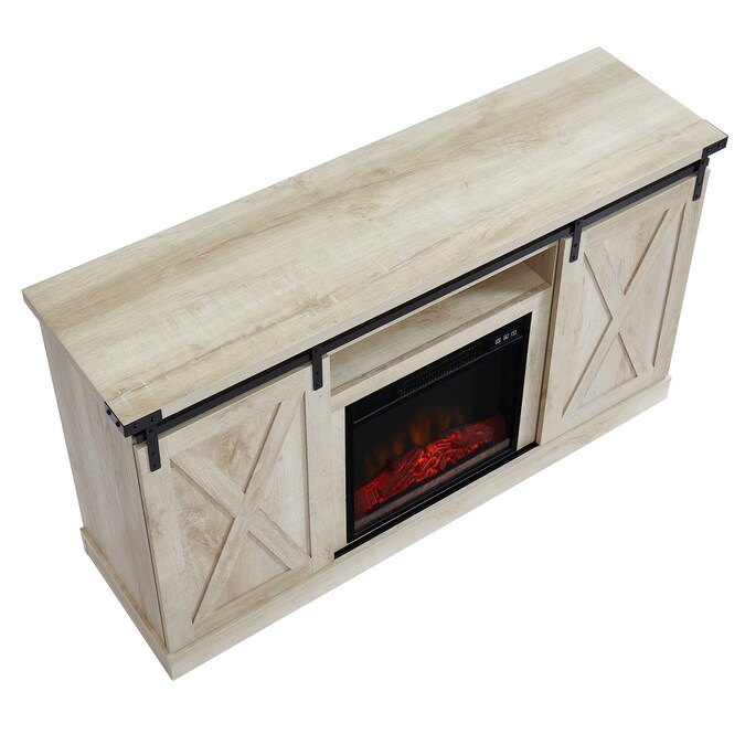 CASAINC 54-in W White Oak TV Stand with LED Corner or Flat Wall Electric Fireplace with Remote Control Included - Image 13