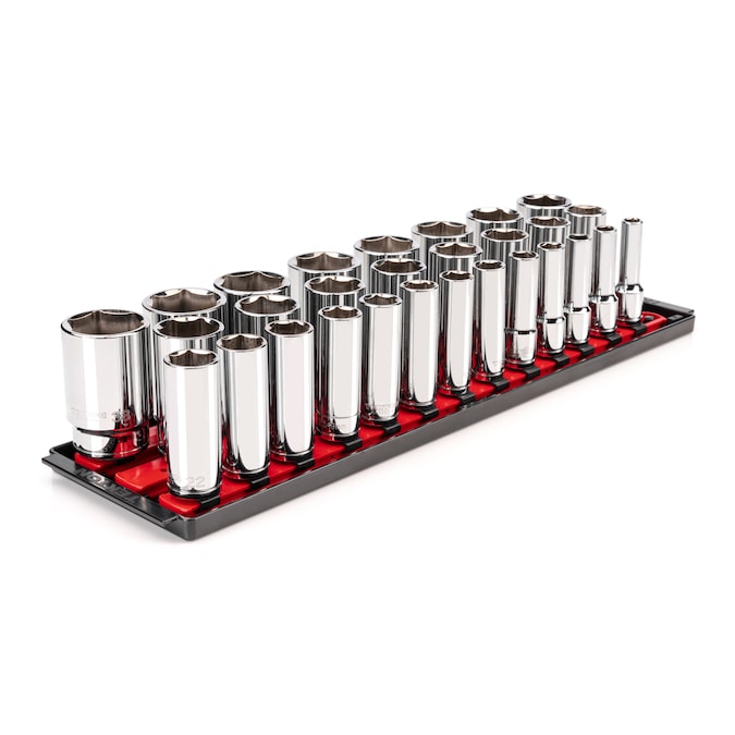TEKTON 1/2-in Drive Metric Shallow/Deep Socket Set (29-Pieces)