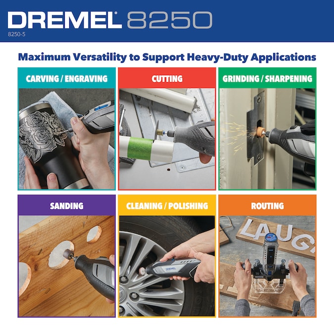 Dremel 8250 Brushless Variable Speed Cordless 12-volt 3-Amp Multipurpose Rotary Tool Kit - Image 7