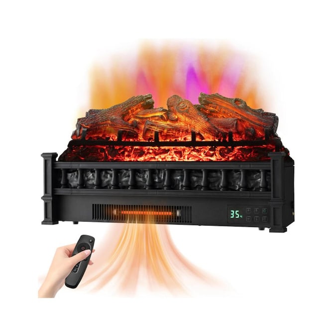 BABOOM 26-in W Black Infrared Quartz Corner or Flat Wall Electric Fireplace with Remote Control Included - Image 3