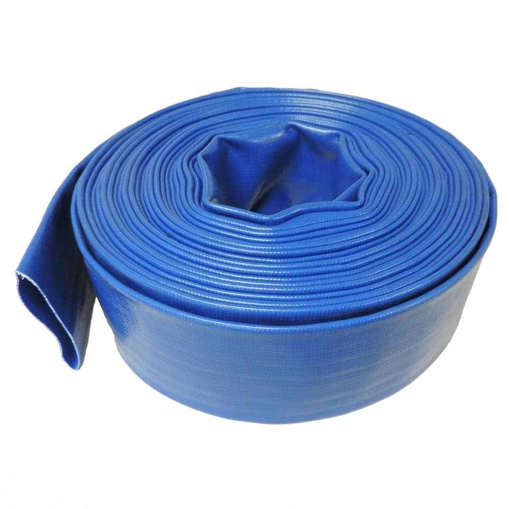 3-in ID x 100-ft PVC Blue Flat discharge hose