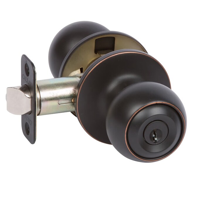 Delaney Hardware Fairfield Callan Edged Oil Rubbed Bronze Exterior Single-cylinder deadbolt Keyed Entry Door Knob Combo Pack (5-Pack) - Image 3