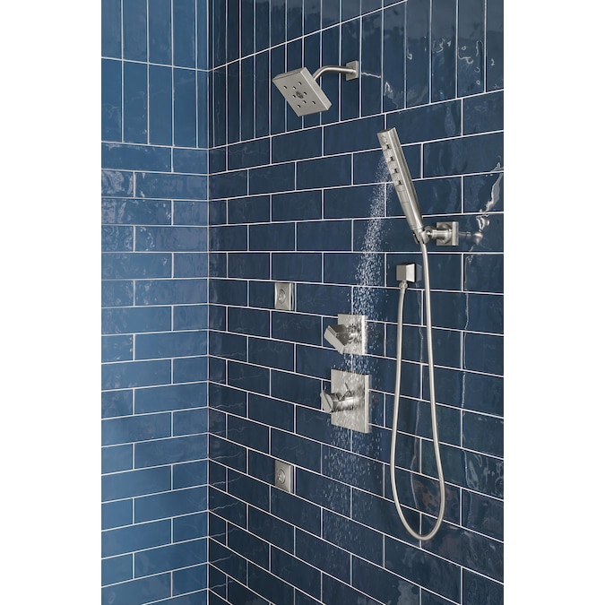 Delta Tetra Lumicoat Chrome 11.31-in Rectangle Handheld Shower Head 1.75-GPM (6.6-LPM) - Image 18