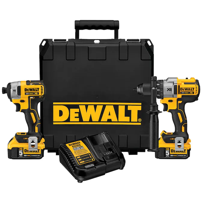 DEWALT XR 2-Tool 20-Volt Brushless Power Tool Combo Kit with Hard Case (2-Batteries and charger Included)