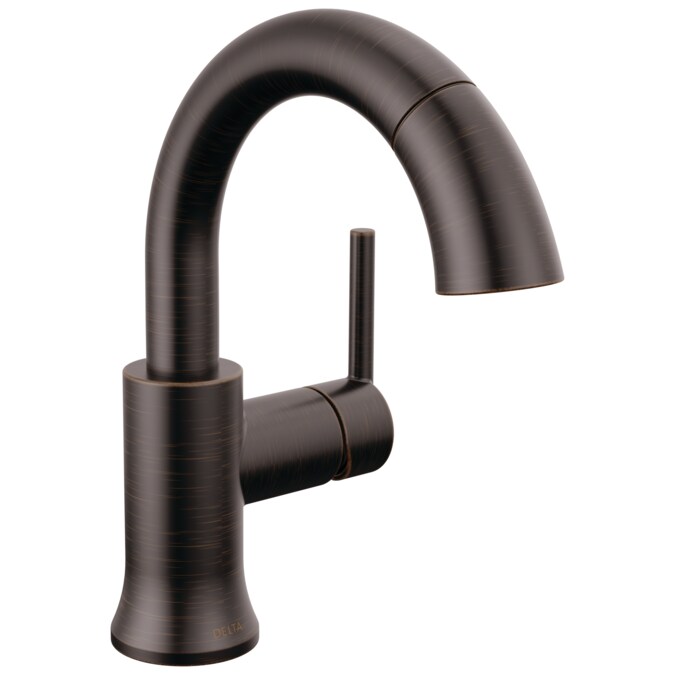 Delta Trinsic Venetian Bronze Single Hole 1-Handle WaterSense Pull-down Bathroom Sink Faucet with Drain