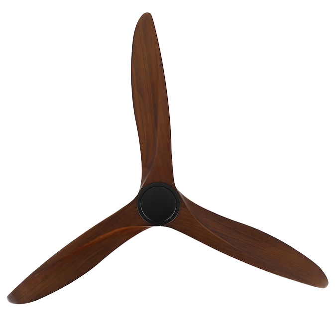 GETLEDEL 60-in Black with Walnut Blades Indoor Propeller Ceiling Fan and Remote (3-Blade) - Image 5