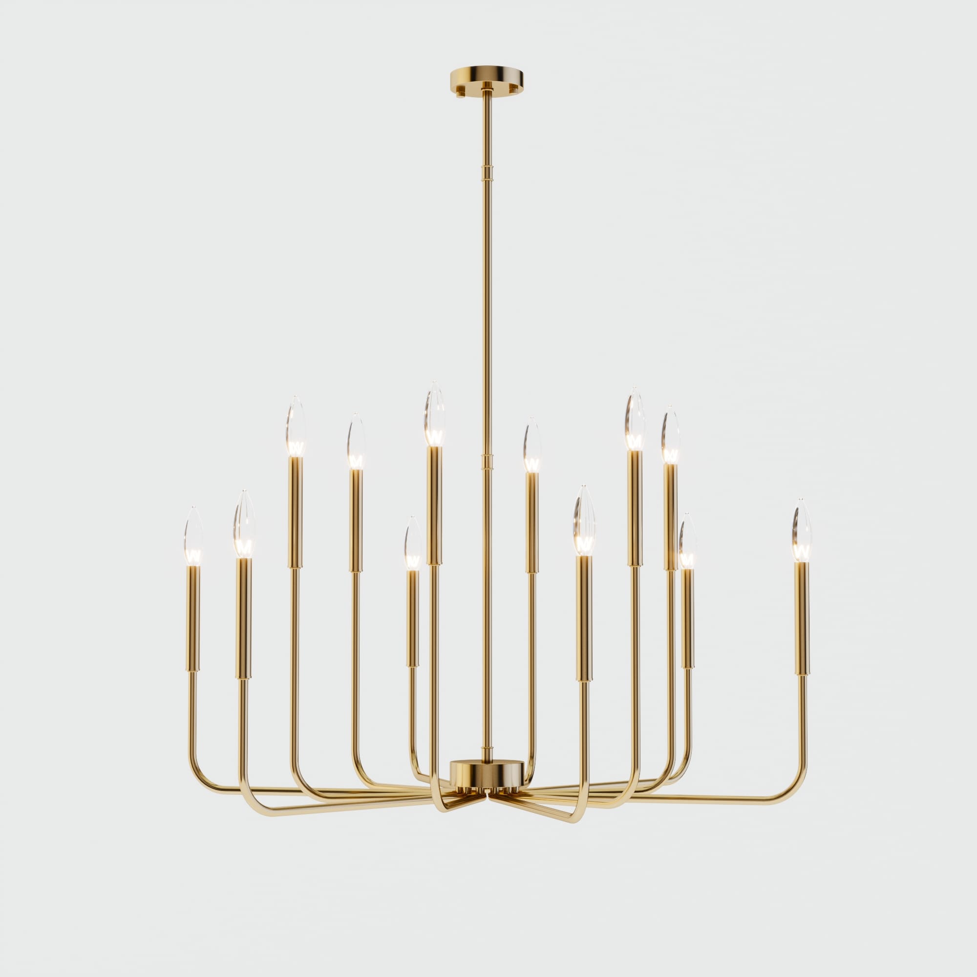 Boise 12 -Light Brass Traditional Bare bulb For Use in Bedrooms, Dining Rooms, Foyers, Kitchens, Living Rooms Chandelier