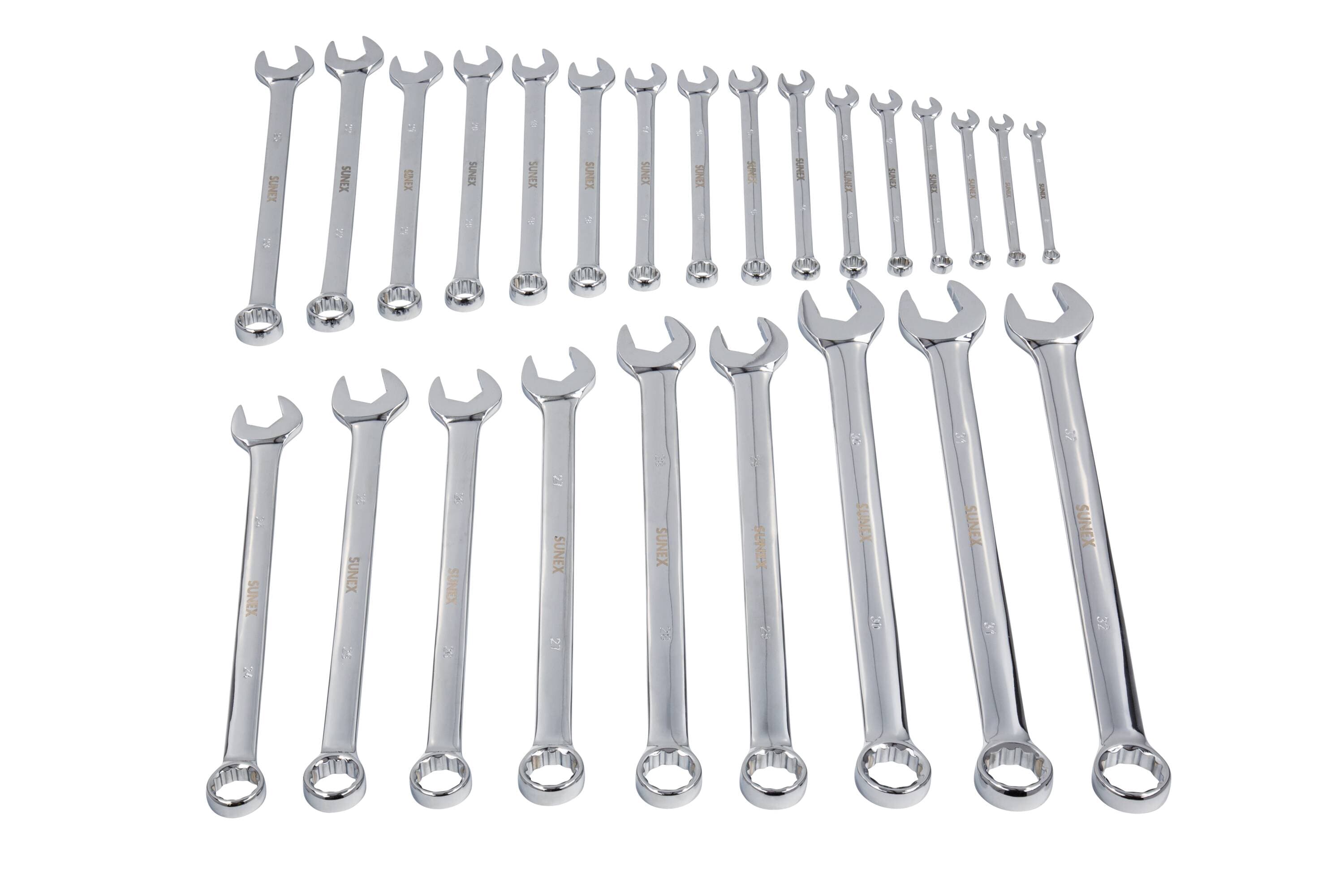 25 -Piece Set Metric Standard Combination Wrench Includes Soft Case