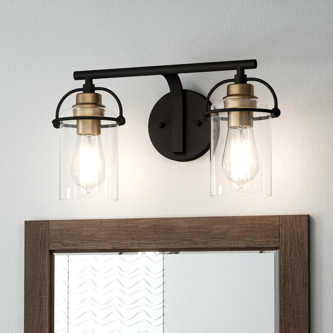 Quoizel Emerson 16-in 2-Light Matte Black Industrial Vanity Light