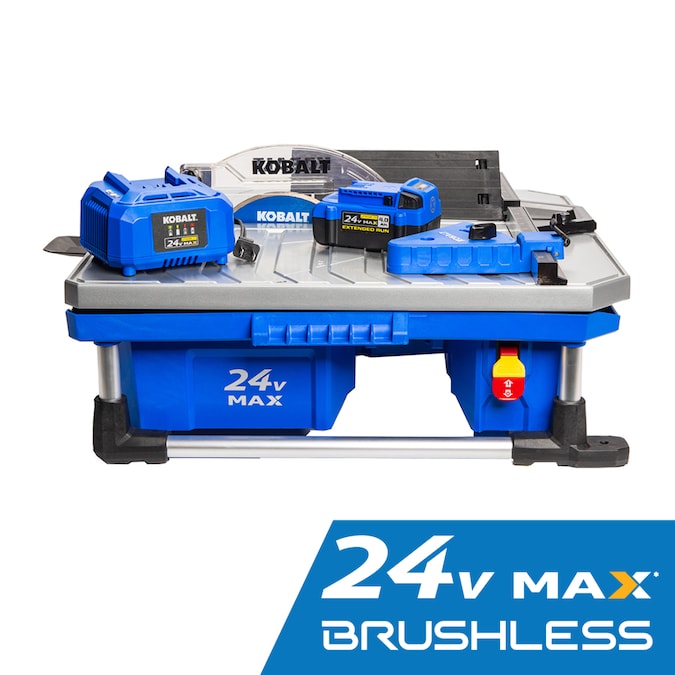 Kobalt 24V 7-in-Blade Cordless Wet Tabletop Sliding Table Tile Saw (Battery Included)