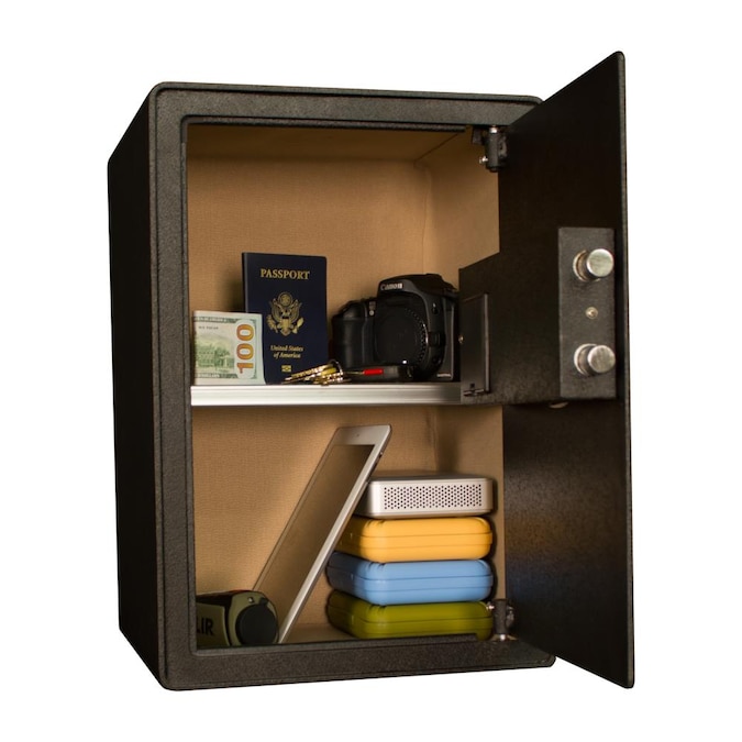 Tracker Safe S19 Steel Security Safe with Biometric Lock - Medium Size - Textured Black Finish - Image 3