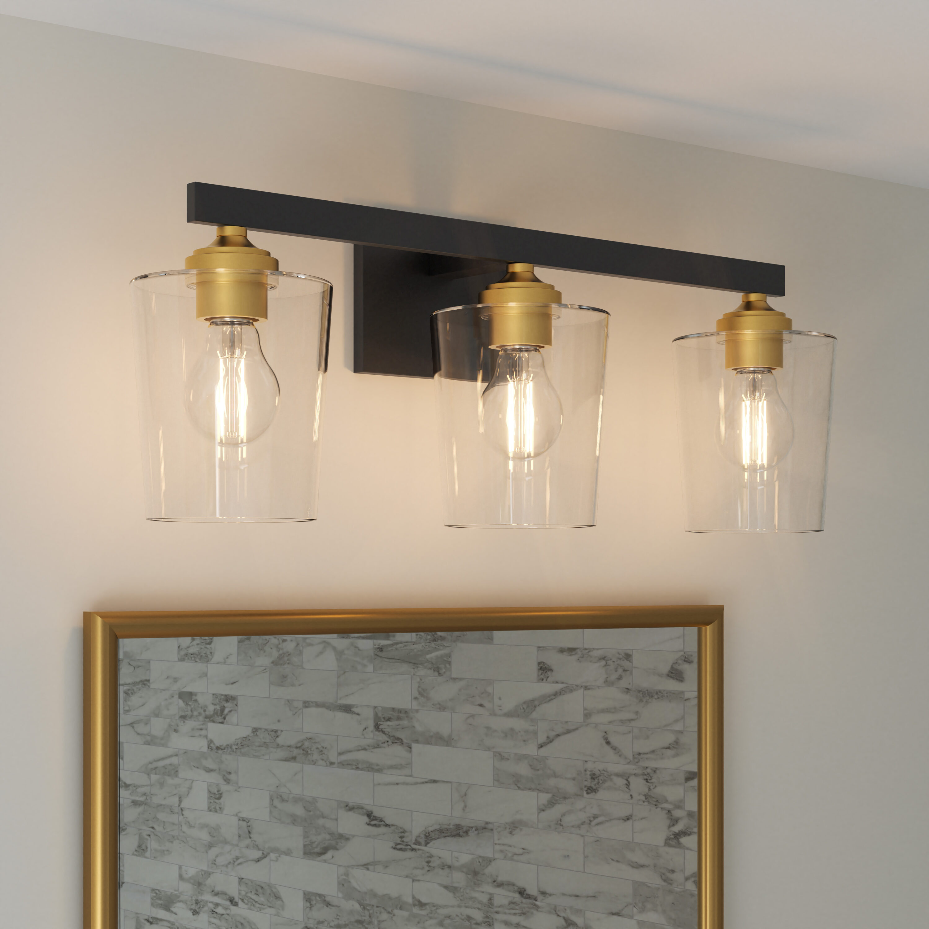 Whitlock 23-in 3 -Light Matte Black Modern/contemporary Vanity light