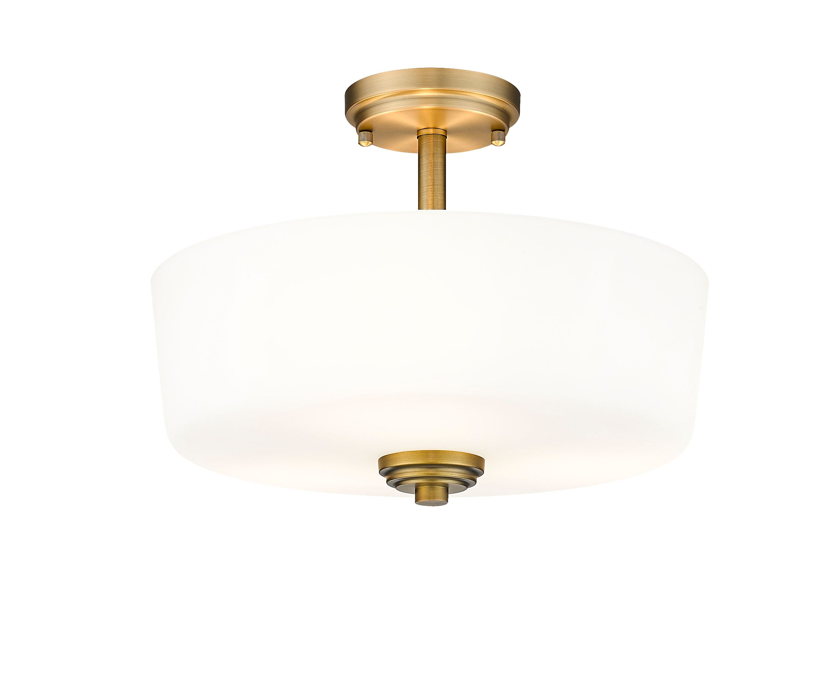 Arlington 3 -Light 14.75-in Satin Brass Semi Flush Mount Light