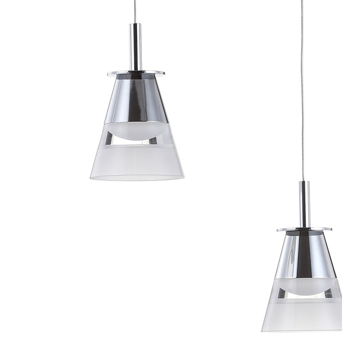 JONATHAN Y 3-Light Chrome/Clear Glam Cone LED Medium Hanging Pendant Light - Image 7