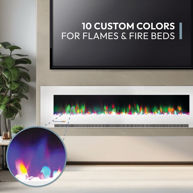 Cambridge 78-in W White Fan-forced Wall-mount Electric Fireplace with Remote Control Included - Image 3