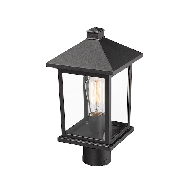 Z-Lite Portland 16-in Black Traditional Outdoor Light Post Lantern - Image 3