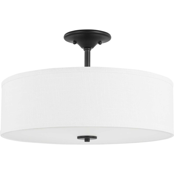 Progress Lighting Inspire 3-Light 18-in Black Semi Flush Mount Light