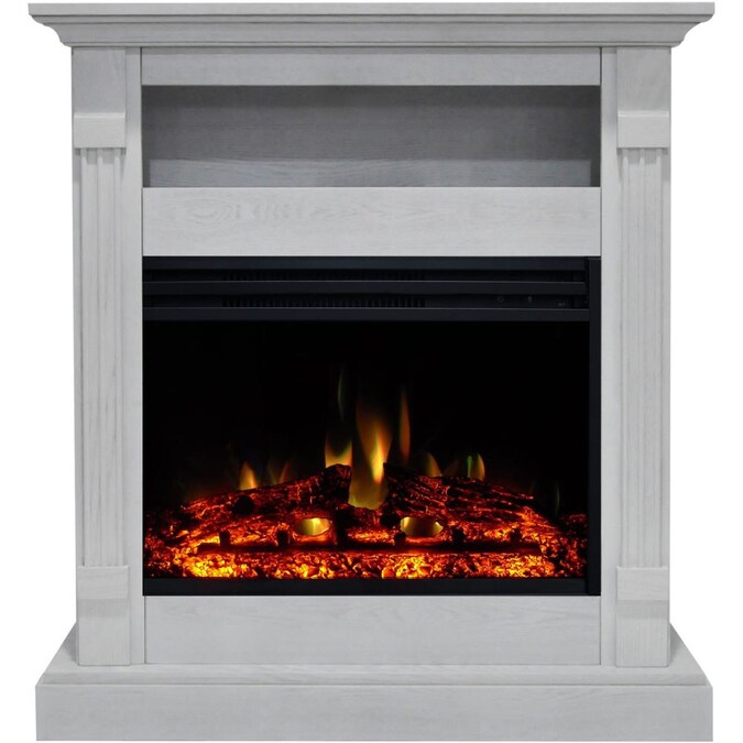 Cambridge 33.9-in W White Fan-forced Flat Wall Electric Fireplace with Remote Control Included