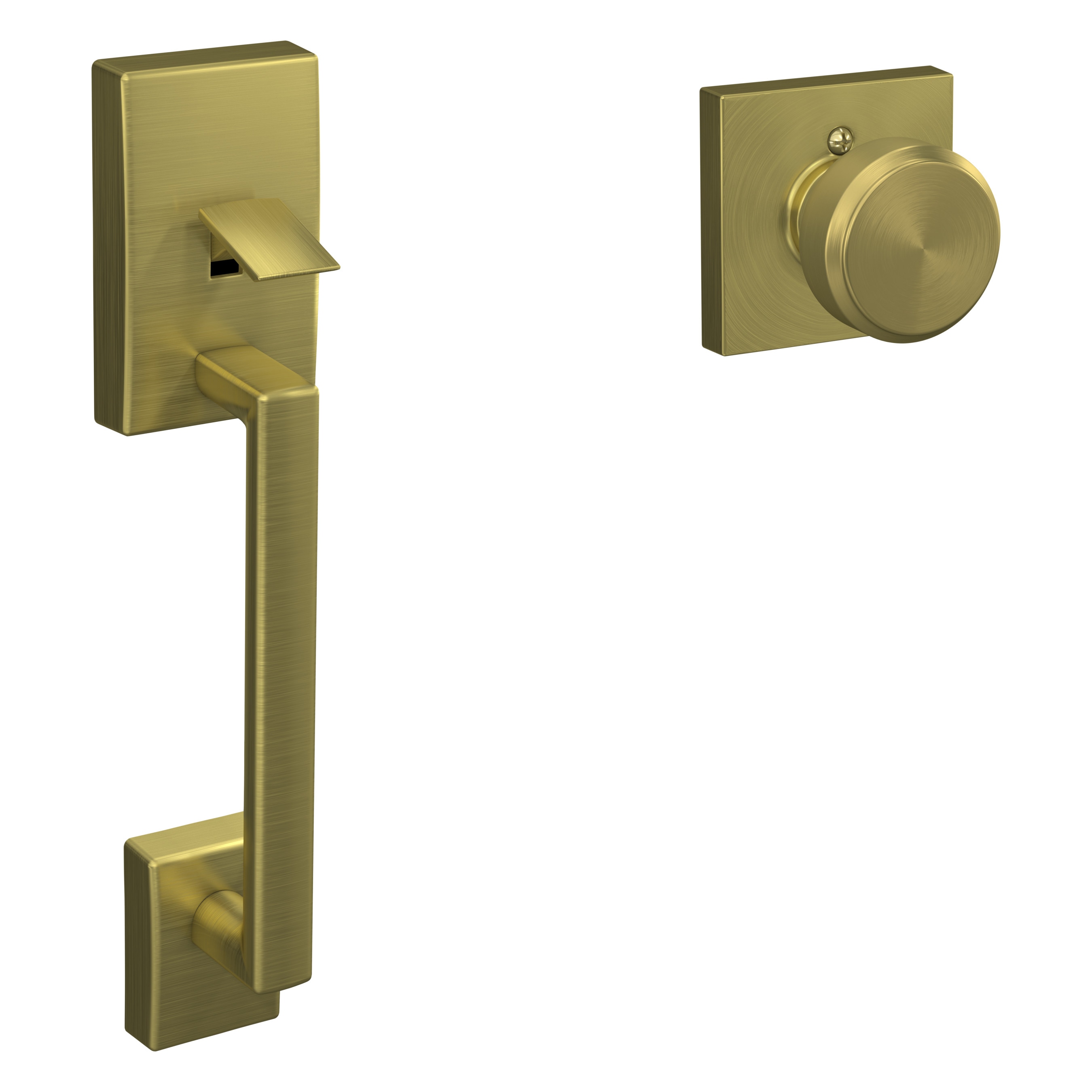 Century-Bowery Satin Brass Entry door handleset with Knob