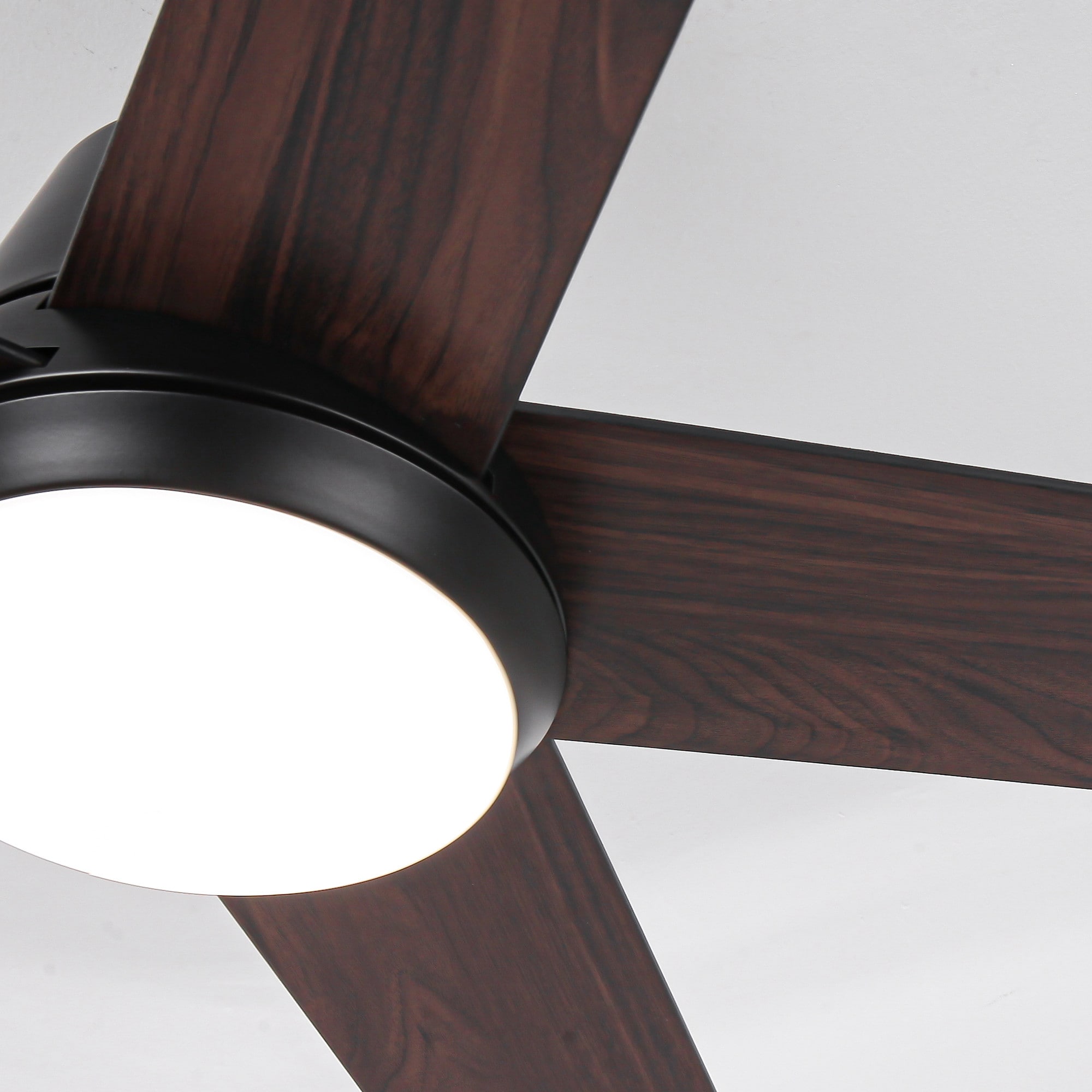 52-in Integrated LED Matte Black with Black Blades Ceiling Fan With Light and Remote ( 5 -Blade ) - Image 10