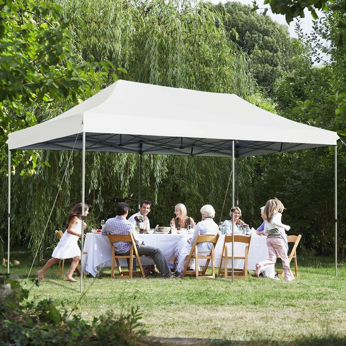 Clihome 20-ft x 10-ft Rectangle White Party Canopy