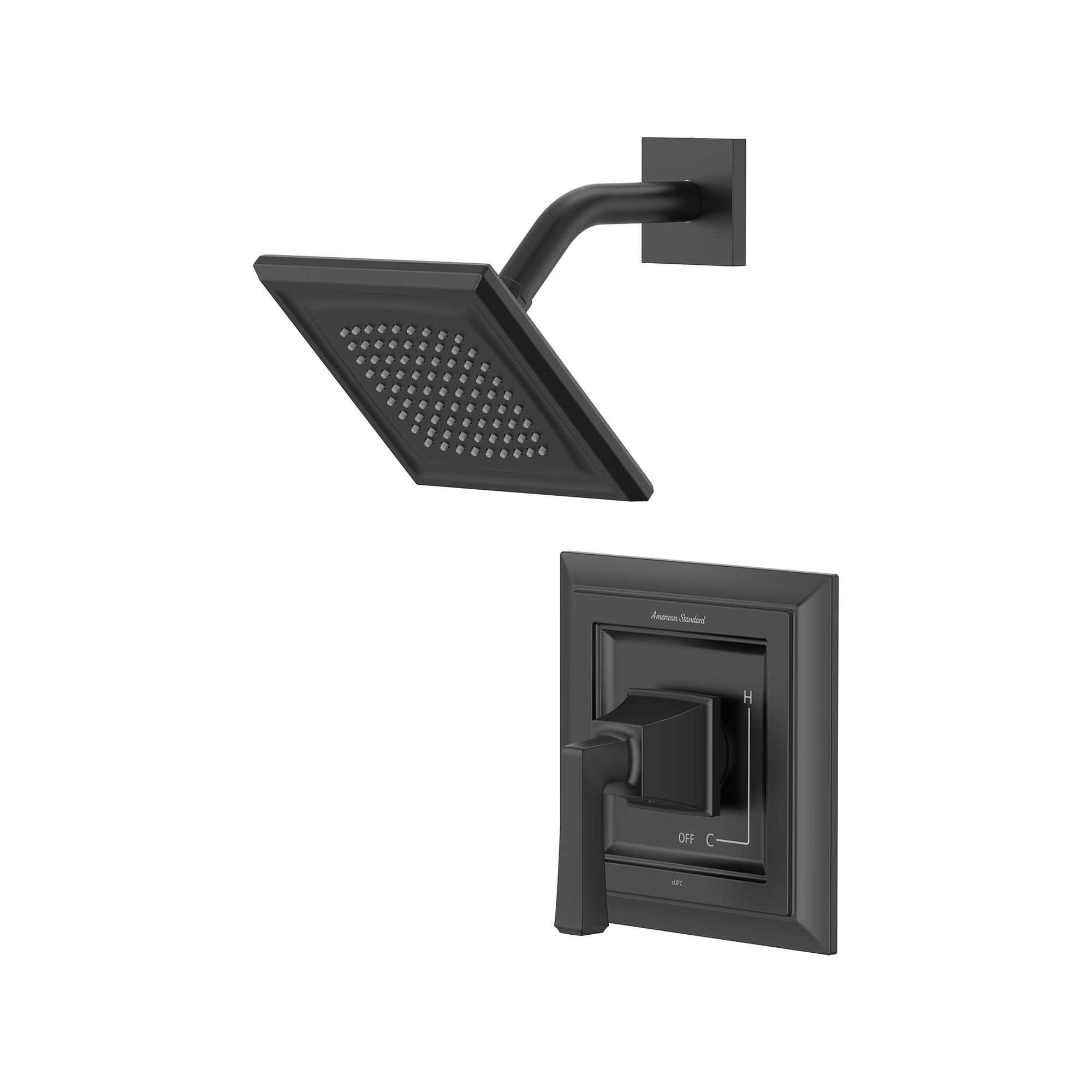 Town Square S Matte Black 1-handle Single function 11-Inches Square Shower Faucet - Image 4