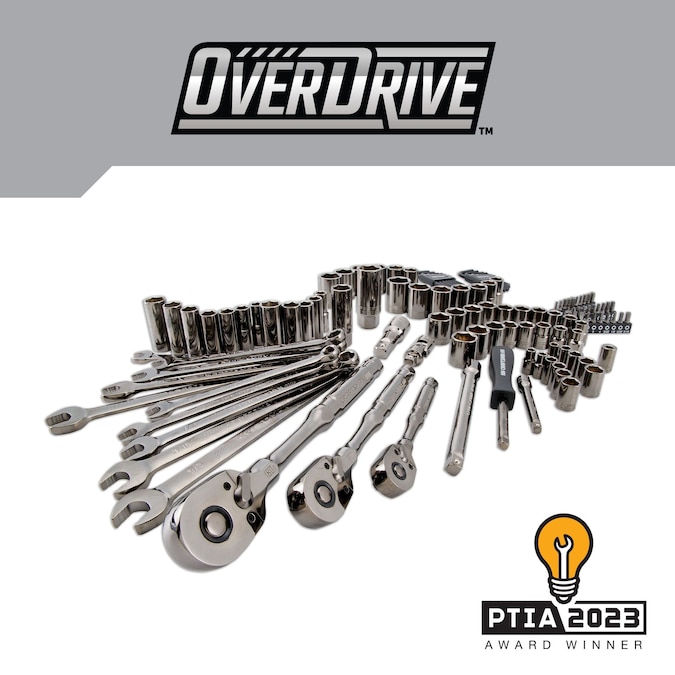 CRAFTSMAN OVERDRIVE 121-Piece Standard (SAE) and Metric Gunmetal Chrome Mechanics Tool Set with Hard Case - Image 2