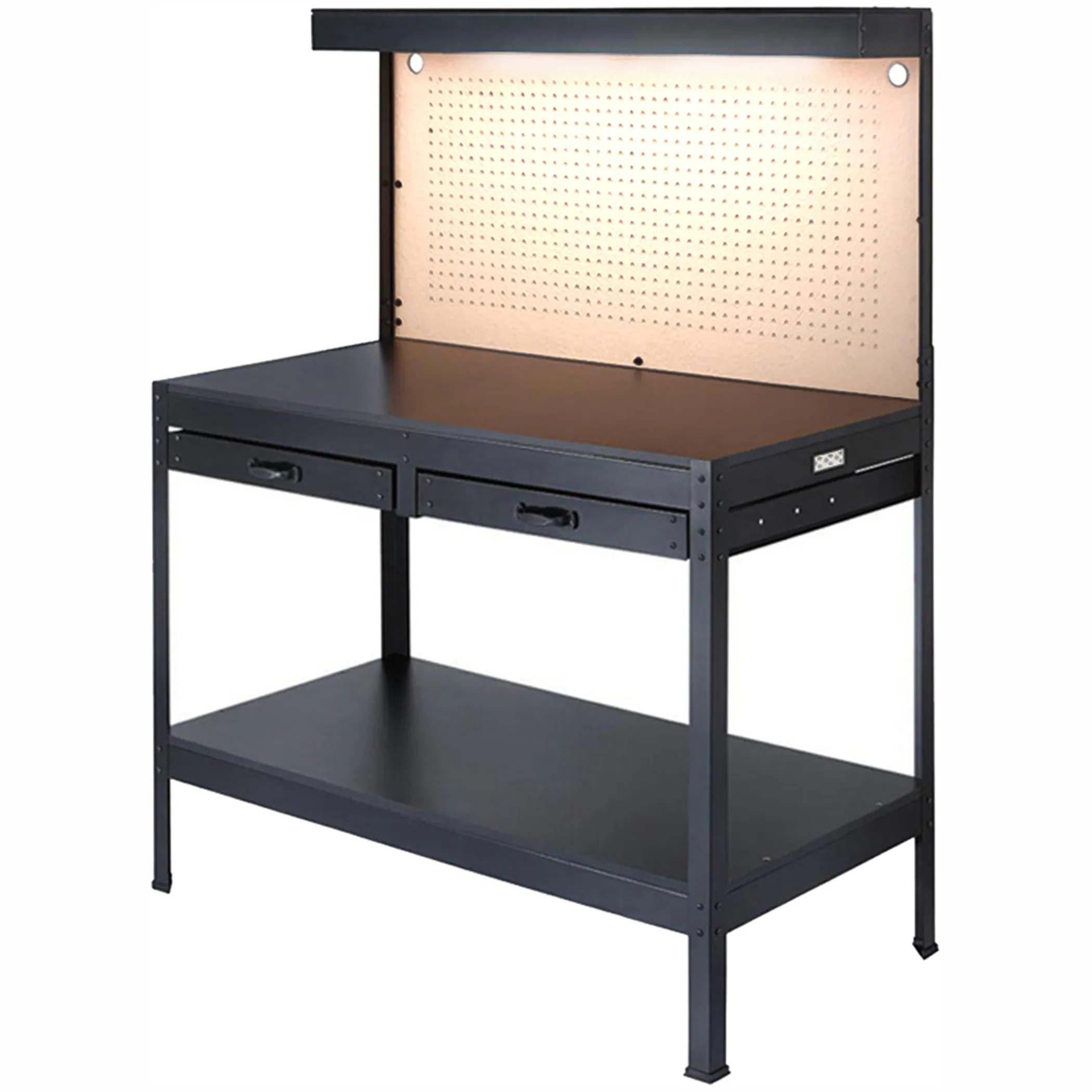 48-Inches L x 35-Inches H 2 -Drawers Black Steel Work Bench