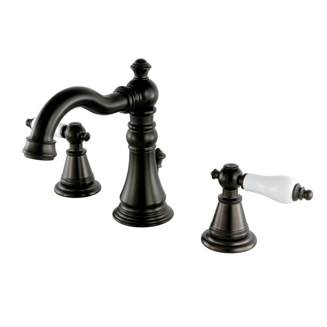 Kingston Brass English Classic Oil-Rubbed Bronze Widespread 2-Handle Bathroom Sink Faucet with Drain