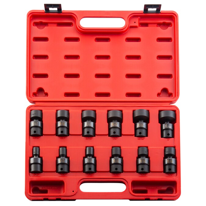 SUNEX TOOLS 12-Piece Standard (SAE) 3/8-in Drive Set 12-point Impact Socket Set