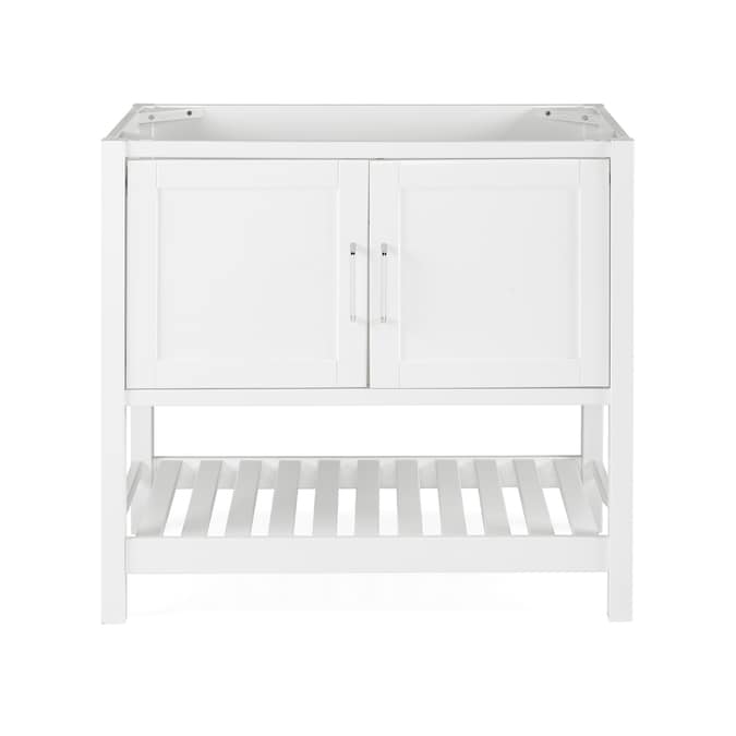 Alaterre Furniture Bennet 36-in White Bathroom Vanity Base Cabinet without Top