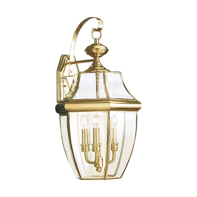 Generation Lighting Lancaster 3-Light 23-in H Polished Brass Outdoor Wall Light