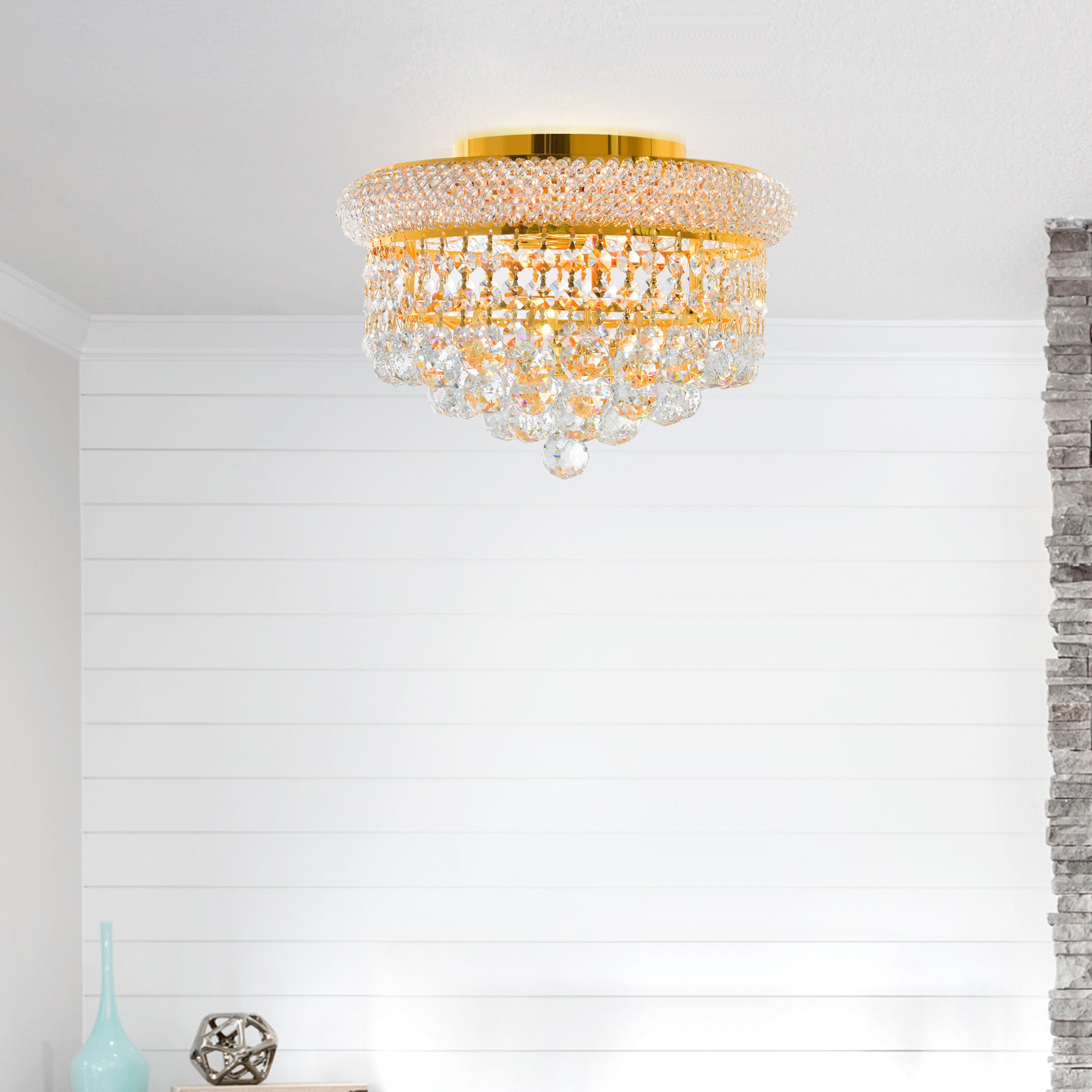 Empire 3 -Light 12.0-in Gold Flush Mount Light