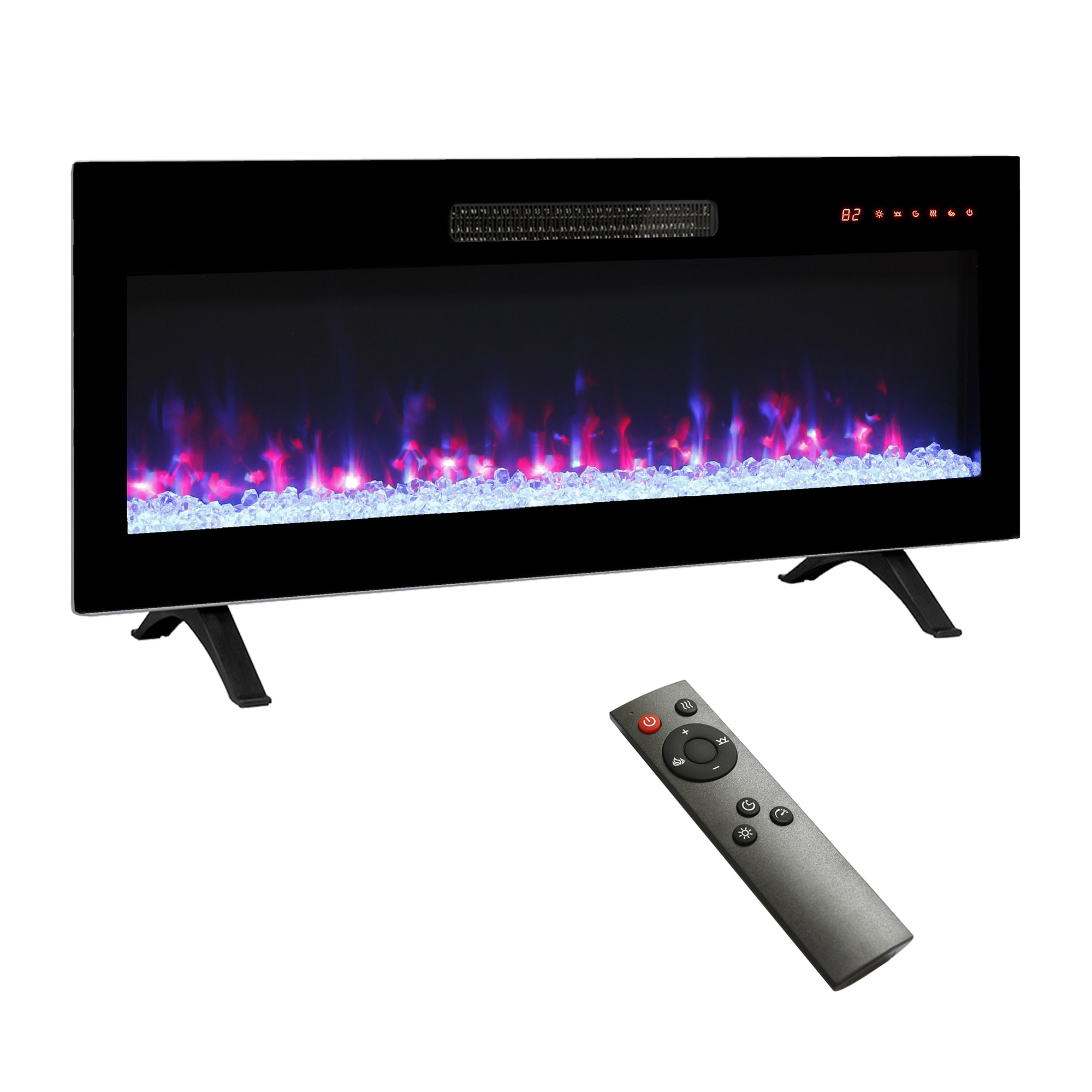 36-Inches W Black Free standing LED Tabletop Electric Fireplace with Remote Control Included