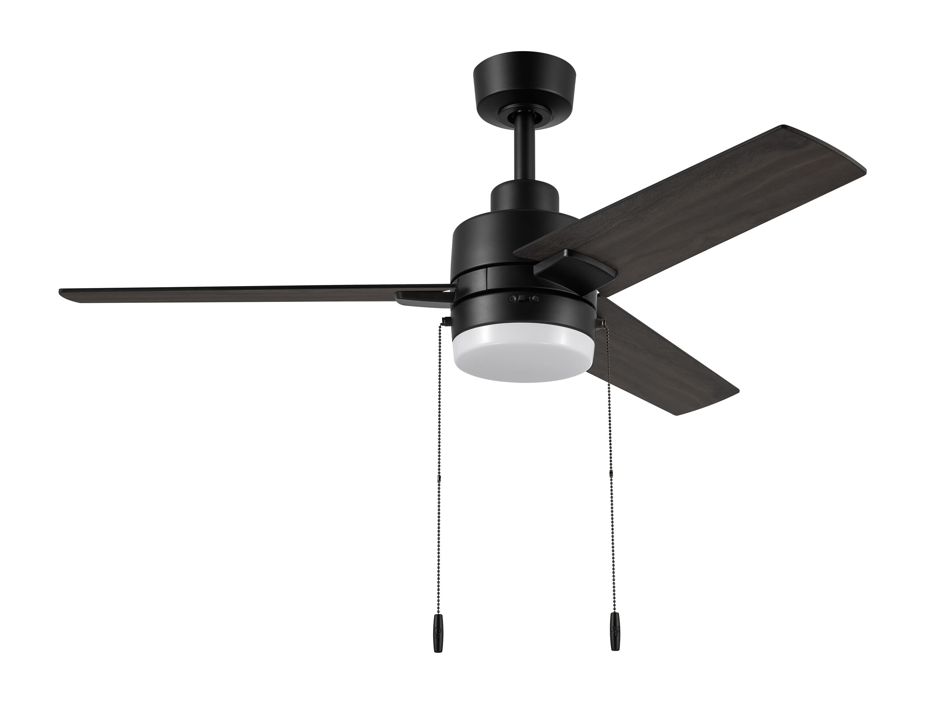Brinson 44-in Integrated LED Black with Black/Dark Gray Walnut Blades Ceiling Fan With Light ( 3 -Blade ) - Image 3