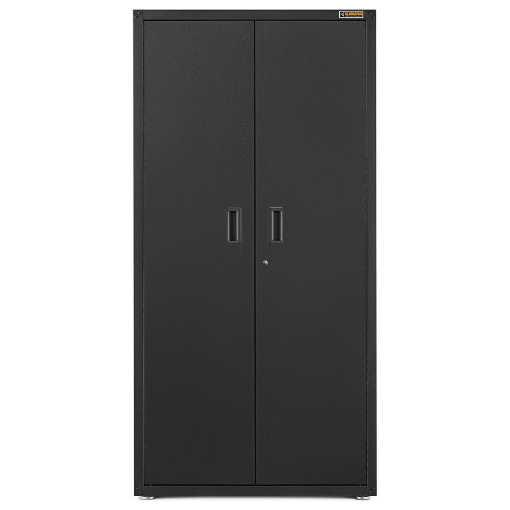 Ready-to-Assemble 36-Inches W x 72-Inches H x 24-Inches D Freestanding or wall-mounted Steel Garage Cabinet in Black