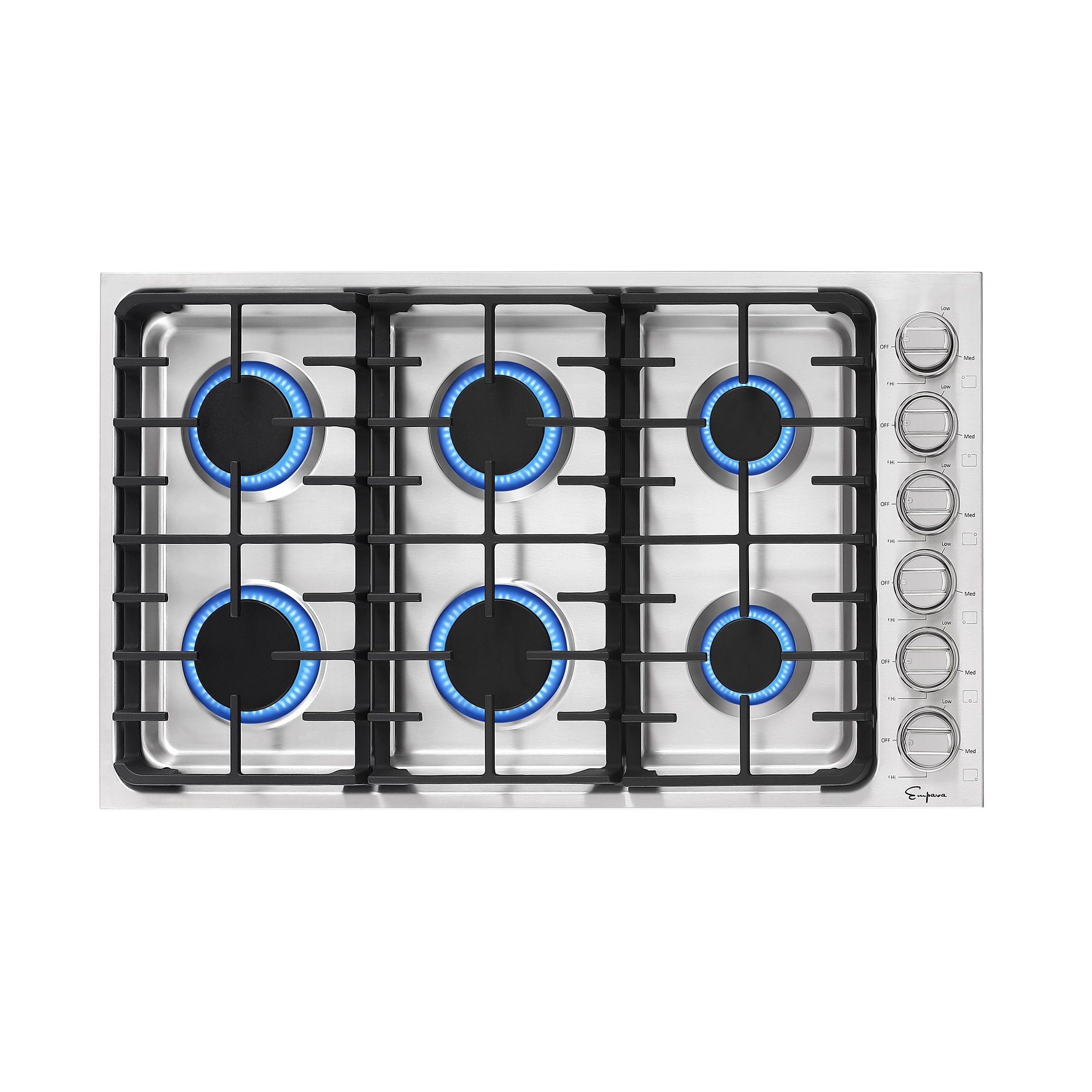 36-in 6 burners Stainless steel Gas Cooktop