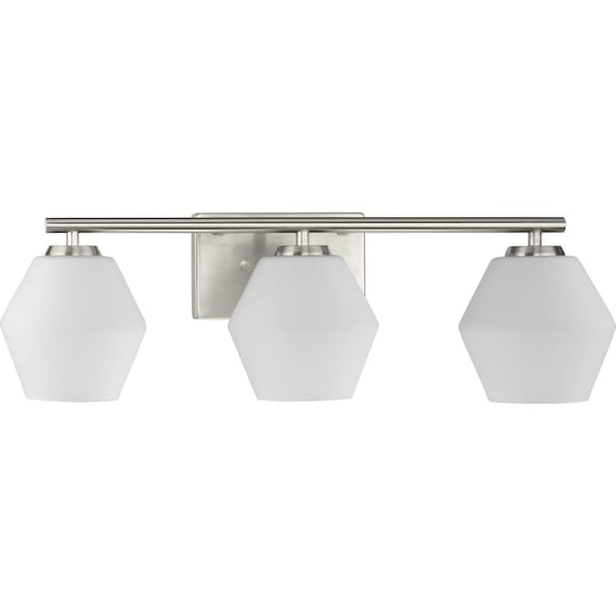 Progress Lighting Copeland 24-in 3-Light Brushed Nickel Mid-century Vanity Light