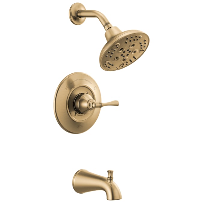 Delta Archdale Champagne Bronze 1-handle Multi-function Round Bathtub and Shower Faucet Valve Included