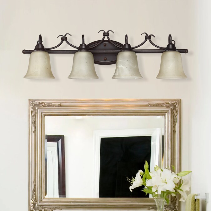 WELLFOR TC Vanity Light 31.89-in 4-Light Bronze Modern/Contemporary Vanity Light - Image 4