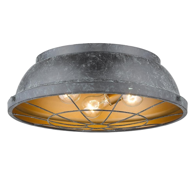 Golden Lighting Bartlett 3-Light Brushed Black Flush Mount Light - Image 2