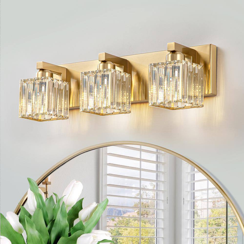 19.7-in 3 -Light Gold Modern/contemporary Vanity light