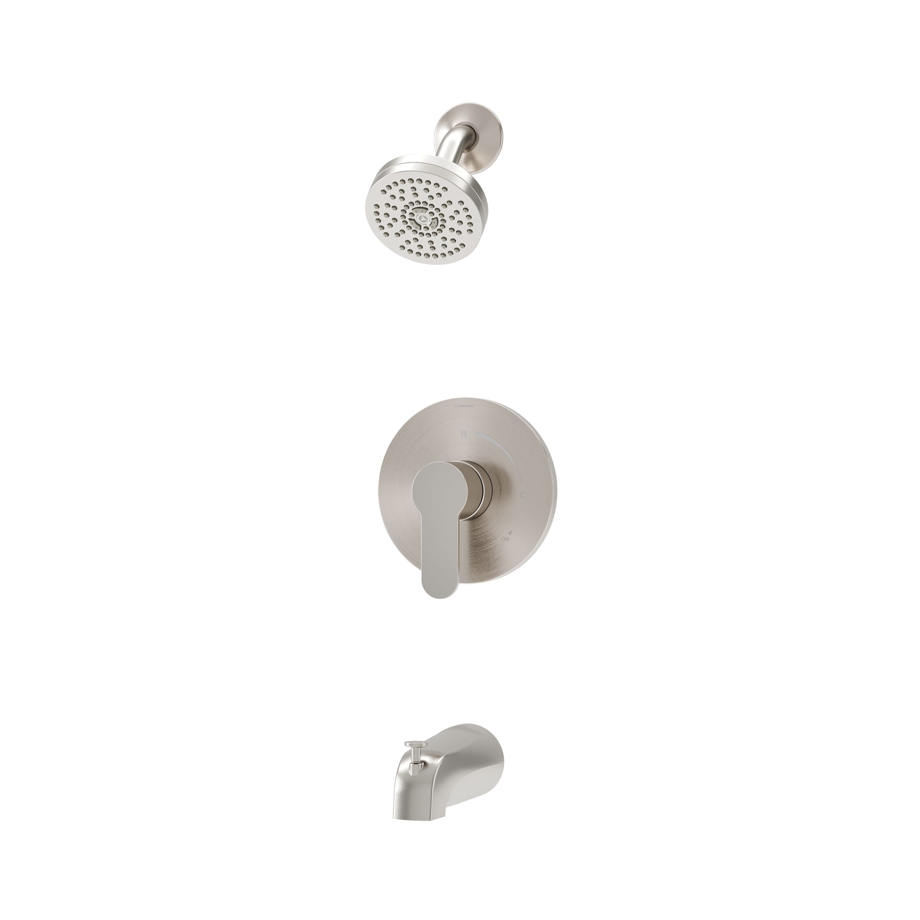 Identity Satin Nickel 1-handle Single function 3.94-Inches Round Bathtub and shower Faucet