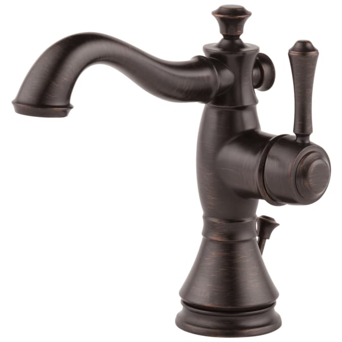 Delta Cassidy Venetian Bronze 4-in centerset 1-Handle WaterSense Bathroom Sink Faucet with Drain