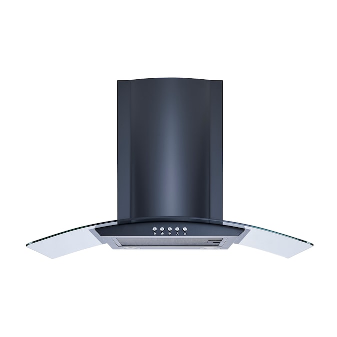 Winflo 30-in 300-CFM Convertible Black Wall-Mounted Range Hood