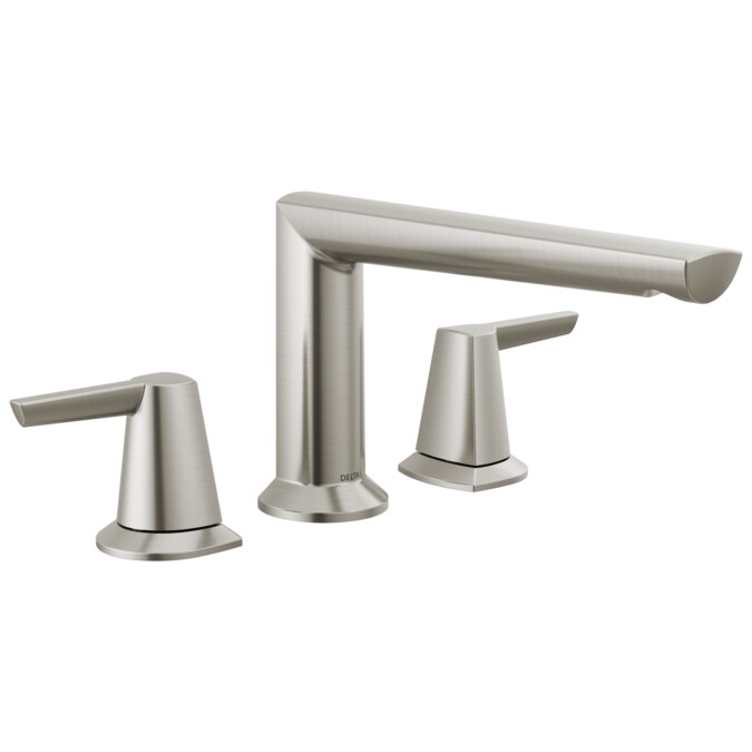 Delta Galeon Lumicoat Stainless 2-handle Deck-mount Roman Low-arc Bathtub Faucet